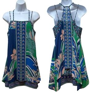 ANTHROPOLOGIE MAEVE Layered Silk Dress Asymmetric Strappy Size S